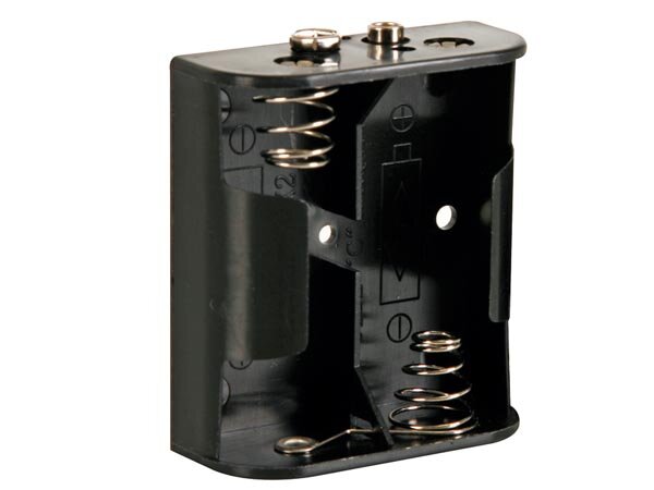 Velleman - BH221B - Batteriehalter für 2 x C-Batterien (Mit Druckknopfanschlüssen)