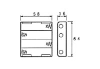 Velleman - BH341B - Batteriehalter für 4 x AA-Batterien (Mit Druckknopfanschlüssen)