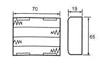 Velleman - BH341BS - Batteriehalter für 4 x AA-Batteriehalter (Mit Kabeln + Schalter)