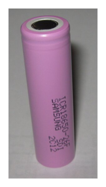 Samsung - ICR18650-26F - 3,7 Volt 2600mAh Li-Ion [LiNiMnCoO2]