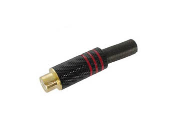 Velleman - CA062R - Cinch-Buchse - Vergoldete Spitze - Schwarzes Metallgehäuse - Rot