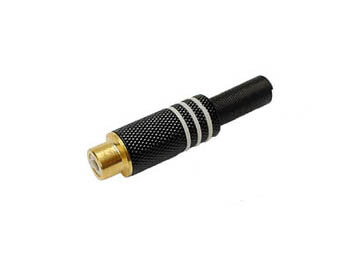 Velleman - CA062W - Cinch-Buchse - Vergoldete Spitze - Shwarzes Metallgehäuse - Weiß