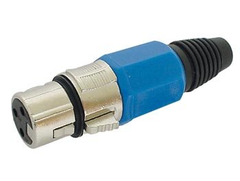 Velleman - CA100BL - XLR-Buchse - 3-Polig - Vernickelt - Blau