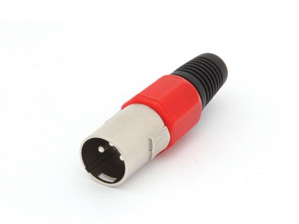 Velleman - CA101R - XLR-Stecker - 3-Polig - Vernickelt - Rot