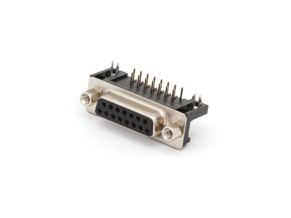 15-POL. SUB D-Buchsenleiste, Abegewinkelt, für PCB
