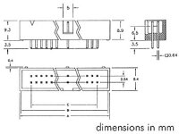 Velleman - CC082 - Messerleiste 2.54mm Gerade - 20-Pol.