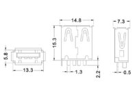Velleman - CC088B - USB-Buchse Typ A, "Single...