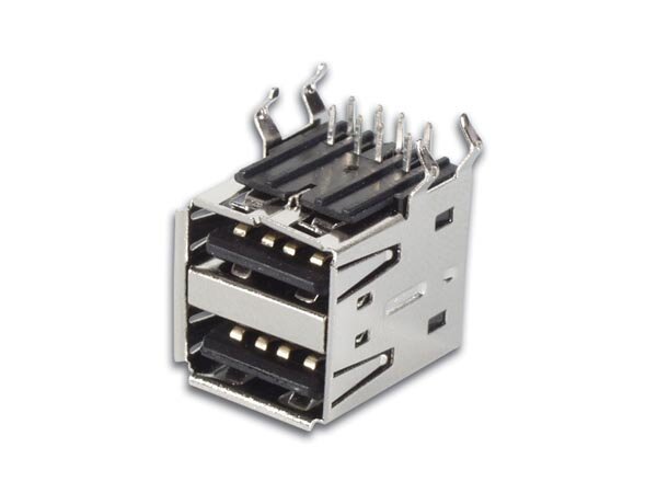 Velleman - CC090 - USB A-Buchse, Double Connector 90°, PCB-Montage