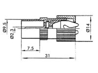 Velleman - CV005 - Koaxialstecker - 9,5 mm x 2,3 mm - Metall