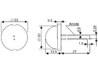 Kingbright - DLC2-6ED - LED - orabge diffus - großes Format - 20 mm