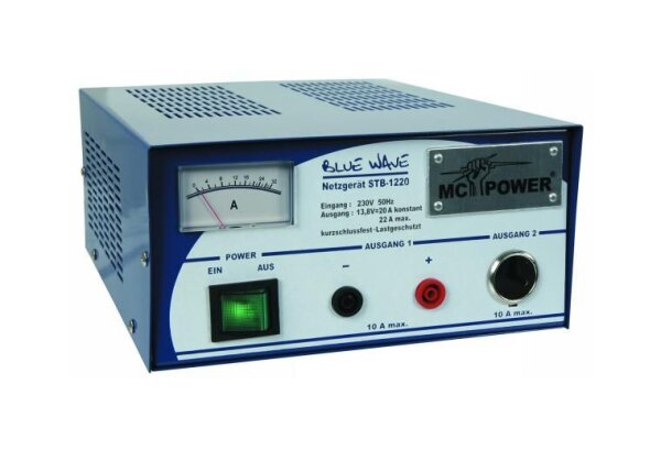 Netzgerät McPower "STB-1220" 13,8V=, 300W, 20/22A, ZigAnz-Buchse