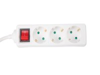 Perel EB3S-G 3-fach Steckdosenleiste mit Schalter 1,5 m | Kindersicherung