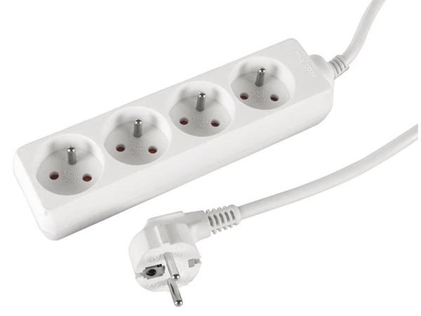 Perel EB4N 4-fach Steckdosenleiste 1,5 m | Kindersicherung | 3500 W