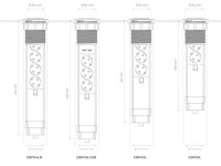 Perel - EBP03LUSB-G - 3-Fach-Steckdosenturm - Versenkbar - 2 x USB - Schuko