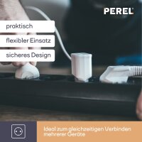 Perel - EBP04N - Steckdosenleiste 4-Fach, Mehrfachsteckdose mit Schalter