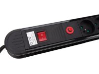 Perel - EBP04N - Steckdosenleiste 4-Fach, Mehrfachsteckdose mit Schalter