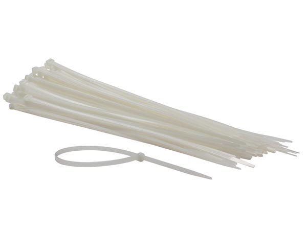 Perel - ECTW300 - Nylon-Kabelbinder-Set - 4.8 mm x 300 mm - weiß (100-tlg.)