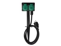 2-FACH-GARTENSTECKDOSE MIT ERDSPIEß - STECKER-TYP E...