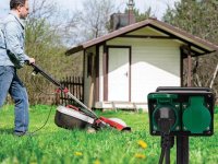 Perel EG2WTM-G Außensteckdose mit Zeitschaltuhr IP44 2-fach