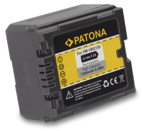 Patona - Ersatzakku kompatibel zu Panasonic VW-VBG130 / DMW-BLA13 - 7,4 Volt 1100mAh Li-Ion