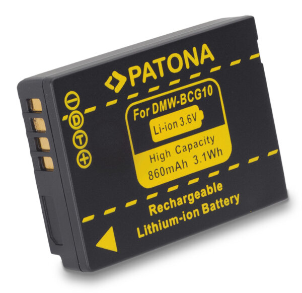Ersatzakku - Panasonic DMW-BCG10E - 3,6 Volt 860mAh Li-Ion