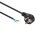 Perel - EPC030R075 - Netzkabel, H05VV-F 3G0.75, 3 m, 10 A/230 V, 2500 W, Typ E/F 90°, für innen, PVC, schwarz
