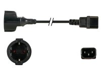 Perel - EPCNET8 - Netzkabel, H05VV-F 3G1, 1.8 m, 2.5 A/230 V, 2500 W, Typ F auf C14, für innen, PVC, schwarz