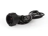 Perel - EPCNET8 - Netzkabel, H05VV-F 3G1, 1.8 m, 2.5 A/230 V, 2500 W, Typ F auf C14, für innen, PVC, schwarz