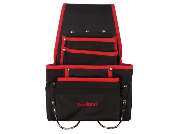 Toolland - FI20 - Werkzeug-Gürteltasche, Nylon, 10 Fächer, 2 Schlaufen, Schwarz/Rot