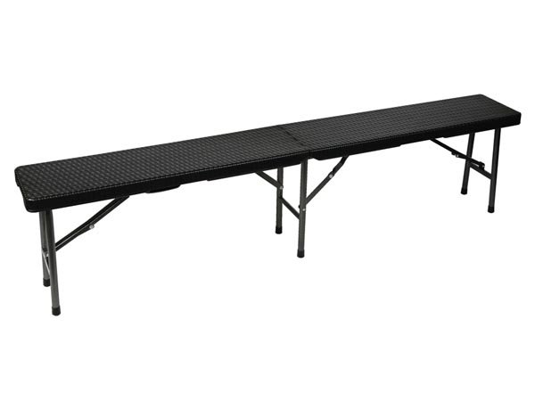 Perel FP160R Klappbank in Rattan-Optik 180 x 25 x 43 cm | Wetterfest & bis 400 kg belastbar