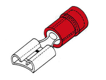 FLACHSTECKHÜLSE 2.8mm ROT