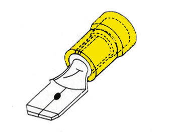 Velleman - FYM - Flachstecker 6,4 mm Gelb