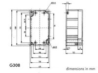 Velleman - G308 - ABS-Gehäuse - Wasserdicht - Dunkelgrau - 115 x 65 x 55 mm