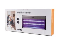 Perel Tools - GIK16N1 - 2 x 20 W - Elektrischer Insektenvernichter, UV-Lampe, Mückenlampe, Fliegenfalle, Anti Mücken Anti Fliegen Anti Wespen, Hochspannungsgitter 2800 V, 80 m², abnehmbare Auffangschale