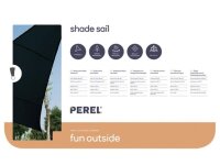 Perel - GSS3360PEC - Sonnensegel, winddurchlässig, wasserdurchlässig, 3.6 x 3.6 x 3.6 m, 180 g/m², HDPE, Dreieck, Dunkelgrau
