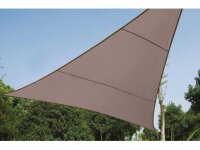 Perel - GSS3360TA - Dreieckiges Sonnensegel 3.6 x 3.6 x 3.6 m aus wasserabweisendem Polyester für Garten und Terrasse, 90 % UV-Schutz
