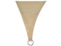 Perel - GSS3500PE - Sonnensegel, Segel Sonnenschutz für Terrasse und Pool, winddurchlässig, wasserdurchlässig, UV-Schutz, 3 Edelstahl-O-Ringe, 5 x 5 x 5 m, 180 g/m², HDPE, Dreieck, Champagne