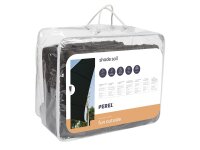 Perel - GSS3500PEC - Sonnensegel, Segel Sonnenschutz für Terrasse und Pool, winddurchlässig, wasserdurchlässig, UV-Schutz, 3 Edelstahl-O-Ringe, 5 x 5 x 5 m, 180 g/m², HDPE, Dreieck, dunkelgrau