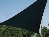 Perel - GSS3500PEC - Sonnensegel, Segel Sonnenschutz für Terrasse und Pool, winddurchlässig, wasserdurchlässig, UV-Schutz, 3 Edelstahl-O-Ringe, 5 x 5 x 5 m, 180 g/m², HDPE, Dreieck, dunkelgrau