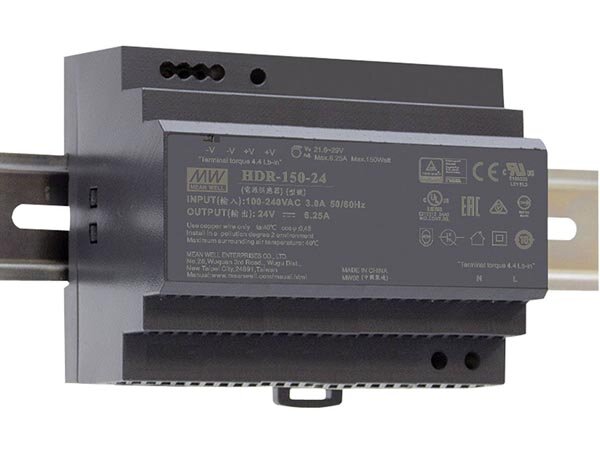 MEAN WELL - HDR-150-48 - Netzteil -1 Ausgang - Hutschienenmontage 150W 48V für Anwendungen im Industriebereich