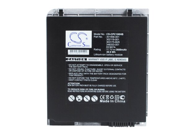 Ersatzakku - CS-CPC100HB - HP TC1000 / TC1100 / DC907A - 11,1 Volt 3600mAh Li-Ion - EOL