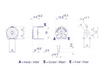 Piher - K047SHS - Trimmer 47K (SMALL - HOR - FOR SPINDLE)