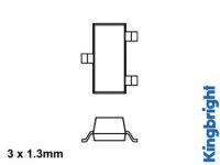 LED - ROT DIFFUS - OBERFLÄCHENMONTAGE - 3 x 1.3 mm
