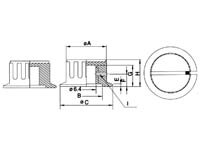 Seder Groupe - KN206BP - Geräteknopf (Schwarz mit...