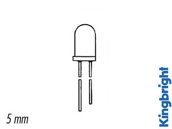 Kingbright - L-56BID - Blinkende LED - Rot Diffus - 5 mm