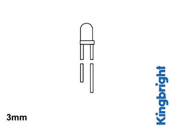 3mm STANDARD LED LAMP ORANGE DIFFUSED