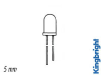 5mm RESISTOR LED LAMPS 5V RED DIFFUSED