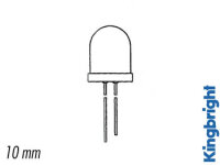 10mm Super Bright LED Lamp Yellow Diffused 70mcd