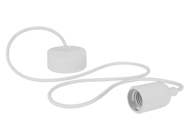 vellight - LAMPH01W - Design-Pendelleuchte mit Textilkabel - weiß