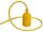 vellight - LAMPH01Y - Design-Pendelleuchte mit Textilkabel - gelb
